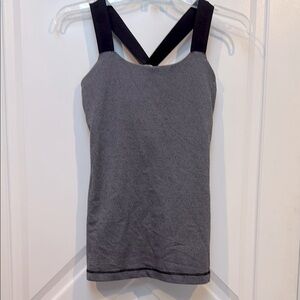 Lululemon Women's Top, gray with black straps Size 4